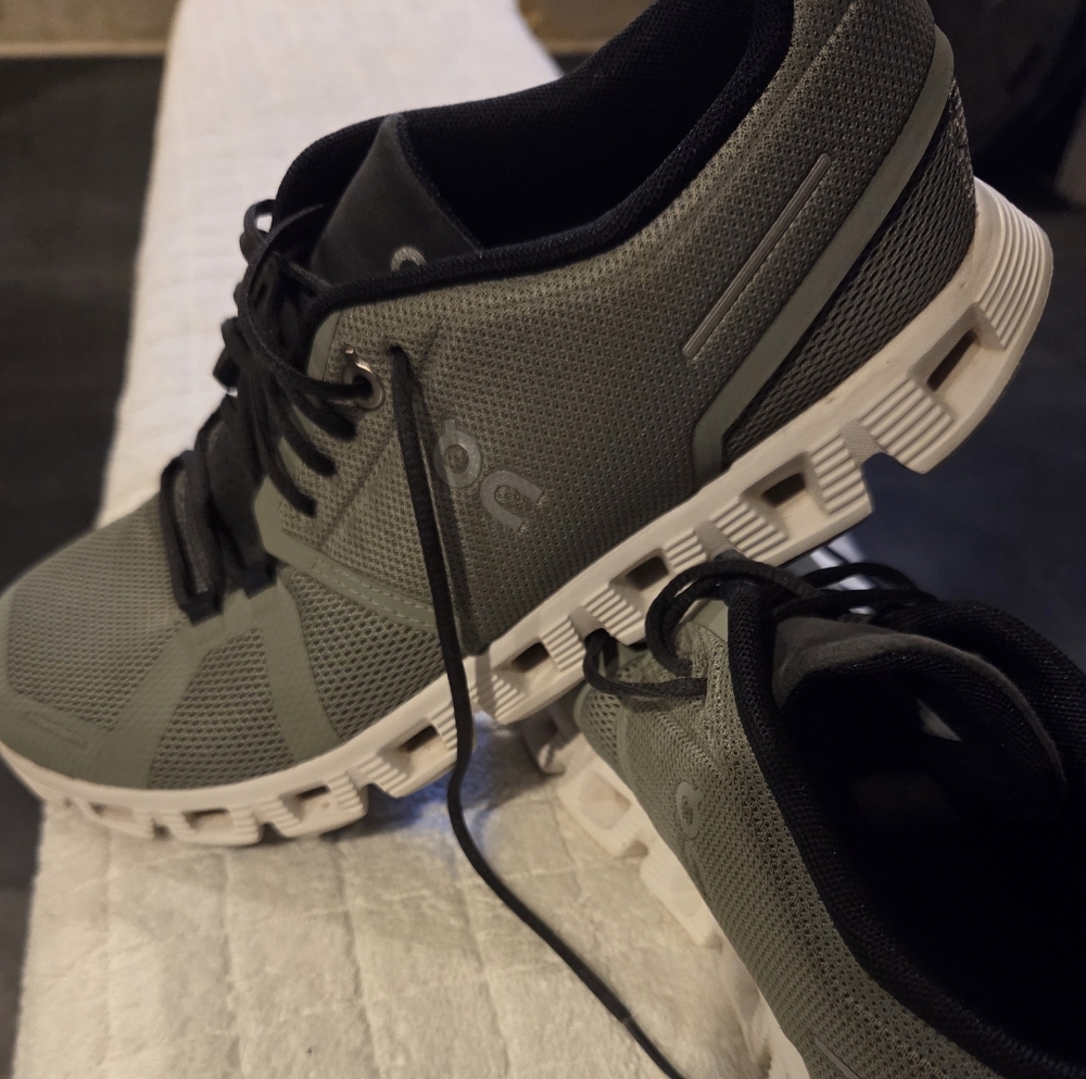 On Running Green And Black Sneakers with White Accents